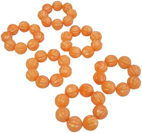 Комплект от 6 Пръстени за салфетки за Хелоуин (Тиква оранжев цвят)