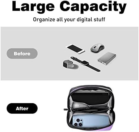 Органайзер за електроника, Лавандула Малък Пътен Кабелен Органайзер, Чанта за Носене, Компактни Технически Калъф-Чанта