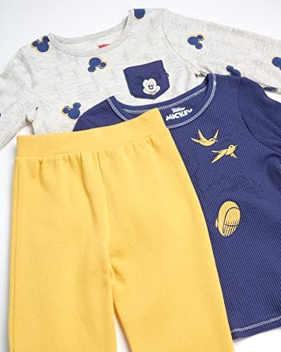 Комплект панталони с Мики Маус за малки момчета на Дисни – Руното риза от 3 теми, джоггеры и Боди (За новородено /Бебета/деца)