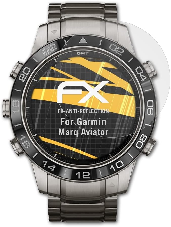 Защитно фолио atFoliX, съвместима със защитно фолио Garmin Marq Aviator за екрана, Антибликовая и амортизирующая защитно фолио