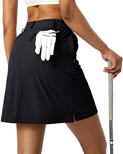 Дамски Поли SANTINY Golf Skorts с 5 Джоба, 18Skort Дължина до коляното UPF50 +, Дамски Спортен Туризъм Тенис Пола