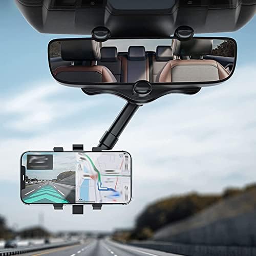 Кола за телефон с възможност за завъртане на 360°, Универсално Закрепване за телефон в огледалото за обратно виждане с