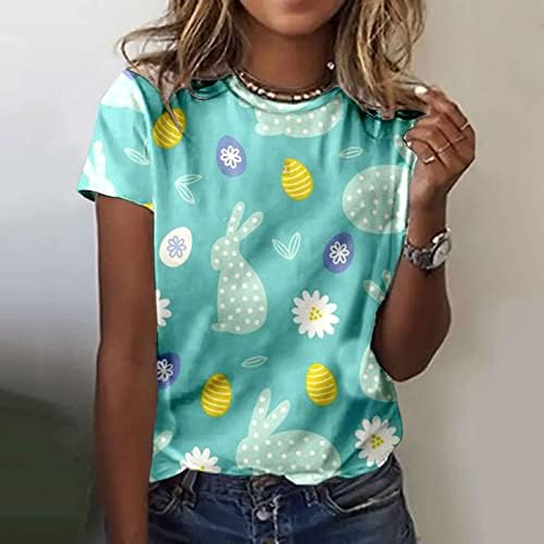 Великденски Ризи за Жени, Основна Тениска с Кръгло Деколте и Къс Ръкав, 3D Печат, Блуза, за да Християнски Празник,