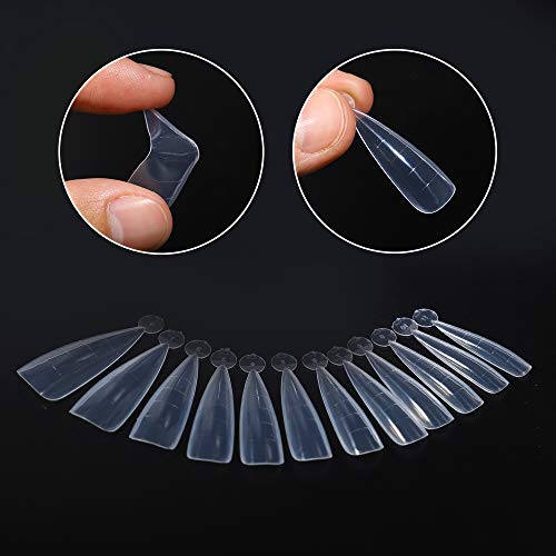 NMKL38 Прозрачна Акрилна система за нокти двойни форми, UV-Гел форма за нокти, с пълно покриване на Върховете на ноктите Fasle с Мащаба на 12 Размери, Маникюрно-Педикюрные И