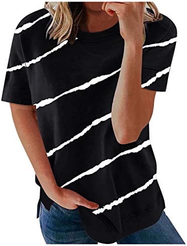 Женска тениска FMCHICO с къс ръкав и Графичен силует, Свободна Ежедневни тениска