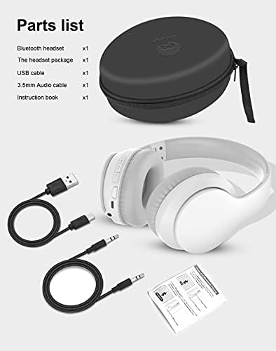 rockpapa E7 Режийни Безжични Bluetooth Слушалки с микрофон, Пълен Пътен Калъф, Сгъваеми Жични/Безжични Слушалки с микрофон за