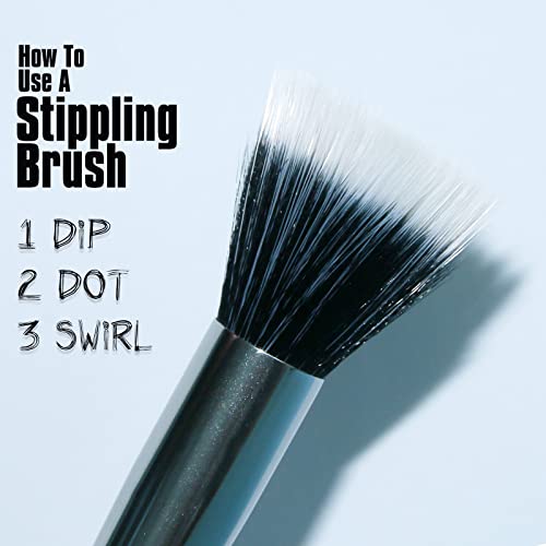Четка за грим Dpolla New Expert Pro Foundation Makeup Brush 2 ЕЛЕМЕНТА. Двупластова Влакнести Точков четка Е идеална