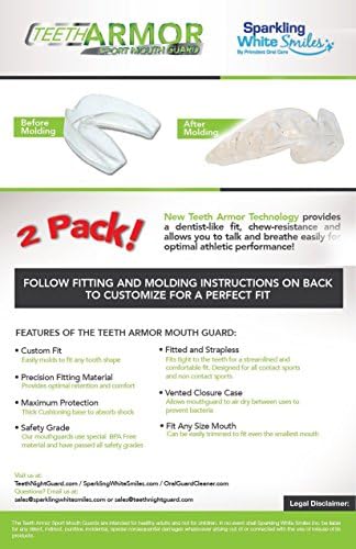 Професионални спортни устата охрана - 2 опаковки - Без Бисфенол А - Безопасен прозрачен цвят - Без бои добавки