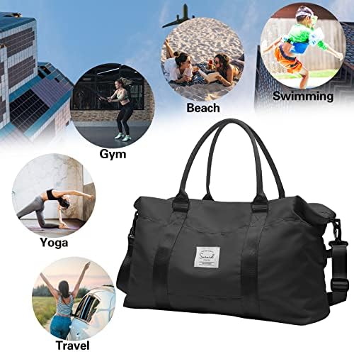 Универсална Чанта Weekender Carry on за жени, Пътна Чанта-Тоут, Спортна чанта за фитнес, Чанта за през нощта с Мокри
