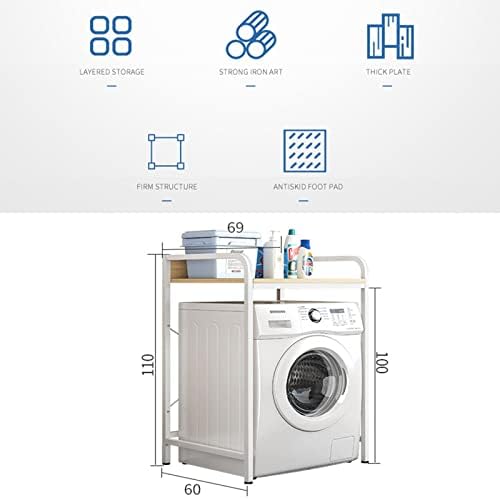 Рамки за съхранение на перални машини BKGDO, Подови, Без удар, Идеални за Тоалетна, Рафт за миене на съдове от въглеродна