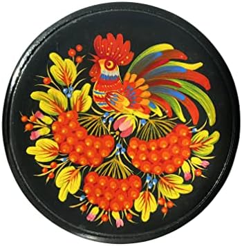 За спомен на Украинското народно творчество Петриковская Рисувани една чиния с петушком 14 см Дървена Чиния с ръчно Рисувани