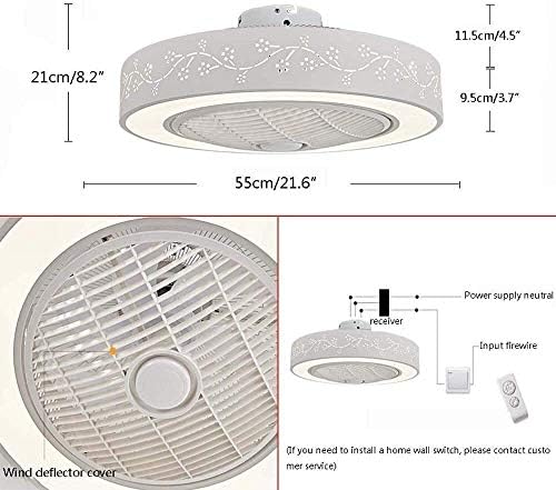 Вътрешен вентилатор ZpLMW вентилатор на Тавана с Осветление, Модерен Led Тавана лампа, с регулируема яркост, Вградени led вентилатор