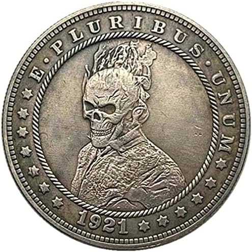 1921 Блуждающая Монета Зъл Рицар Череп Месинг Стара Сребърна Монета са подбрани Монета Огън Мед Сребърна Възпоменателна