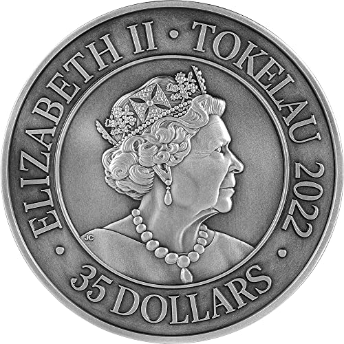 Модерна възпоменателна монета PowerCoin Девет Сина на Краля-Дракон 2022 Г., Сребърна Монета 35$ Токелау 2022,