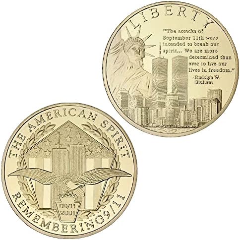 2021 20-та годишнина на терористичните атаки на 11 септември в Световния търговски център Коллекционный подарък Златна Монета на Повикване Позлатен