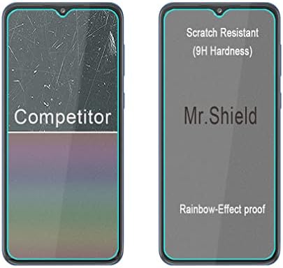 Mr.Щит [3 опаковки] е Предназначен за Samsung Galaxy A03 Основната [Закалено стъкло] [Японското стъкло твърдост 9H] Защитно