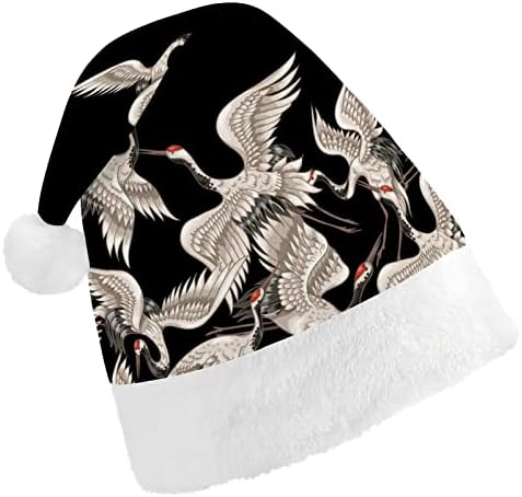 Коледни шапки с бял журавлями, обемни шапки за възрастни, коледна шапка за празници, аксесоари за коледното парти