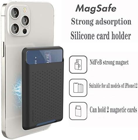 Държач за карти BIAJIYA на гърба на телефона за магнитни силиконови чантата MagSafe е Съвместим с iPhone 14/13/12/12