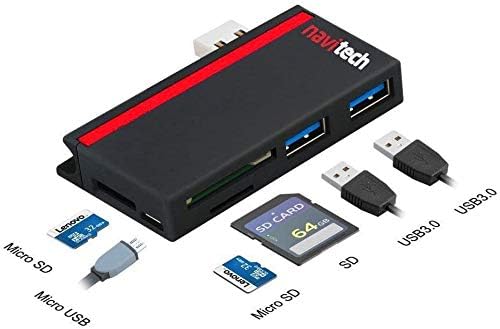Navitech 2 в 1 Лаптоп /таблет USB 3.0/2.0 на главината Адаптер /Micro USB Вход SD/Micro SD четец на карти е Съвместима
