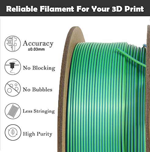 Конци PLA 3D, конци DB PLA Точността на 1,75 mm +/- 0,03 мм е Подходящ за повечето принтери FDM, 2 Цвята в 1 два цвята