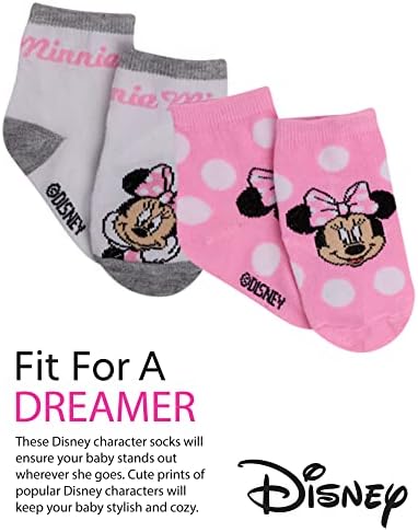 Чорапи за малки момичета Disney - 12 опаковки чорапи с Мини Маус, Дейзи, Принцеса (за новородени)