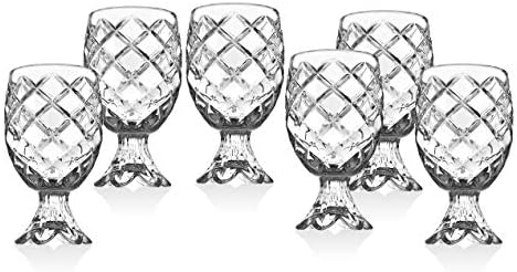 Кристални чаши за вино с ананас, посуда за напитки Beverge от Godinger - комплект от 6
