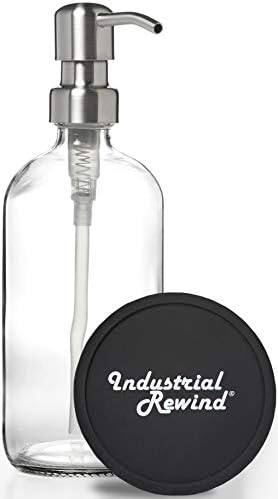 Индустриална Опаковка на сапун да се върнем назад с помпа от Неръждаема стомана и Неплъзгащи Поставка - Прозрачна Бутилка за Лосион в стъклен буркан с капацитет от