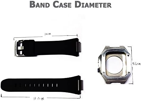 CNHKAU каишка от Каучук за Apple Watch Band 6 SE 5 4 44 мм Луксозен комплект модификация iwatch 8 7 41 мм 45 мм Силиконов