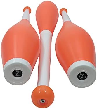 Професионални стика за жонглиране Zeekio Arion - Гладка дръжка 215 г - Комплект от 3 броя (Оранжеви)