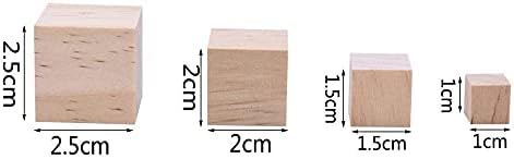 50 Бр. Дървени Кубчета, Квадратни Кубчета от Естествено дърво, Непълни Дървени Блокове, Блокове от масивно дърво