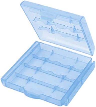Нов Lon0167, 5 бр., Синя Прозрачна Пластмасова кутия за съхранение с улавливающей канавкой за батерии тип АА