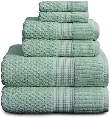 Комплект кърпи NY Loft от памук, 6 предмети | Супер Меки и поглъщащ, бързо съхнещи, 2 Хавлиени кърпи за баня, 2 Кърпи