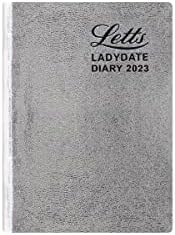 Дневник Letts of London Ladydate Silver 2023 - Мини-джоба, два дни на страницата, 23-TLADYS