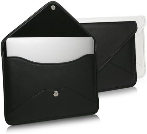 Калъф BoxWave, който е съвместим с Samsung Galaxy Book2 Pro 360 (13,3 инча) (калъф от BoxWave) - Луксозни кожена чанта-месинджър, дизайн своята практика-плик от изкуствена кожа - черно jet black