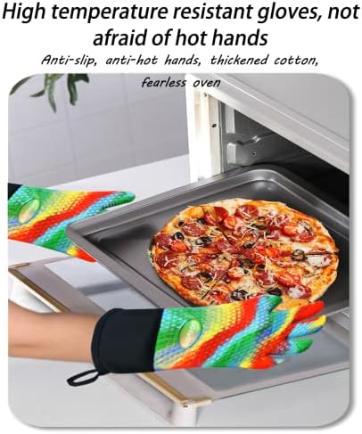 Силиконовата potholder HADEWEITE Топлоустойчиви кухненски ръкавици за фурна, Двуслойни топлоустойчиви кухненски ръкавици от силикон и памук, идеални за печене и готвене н?