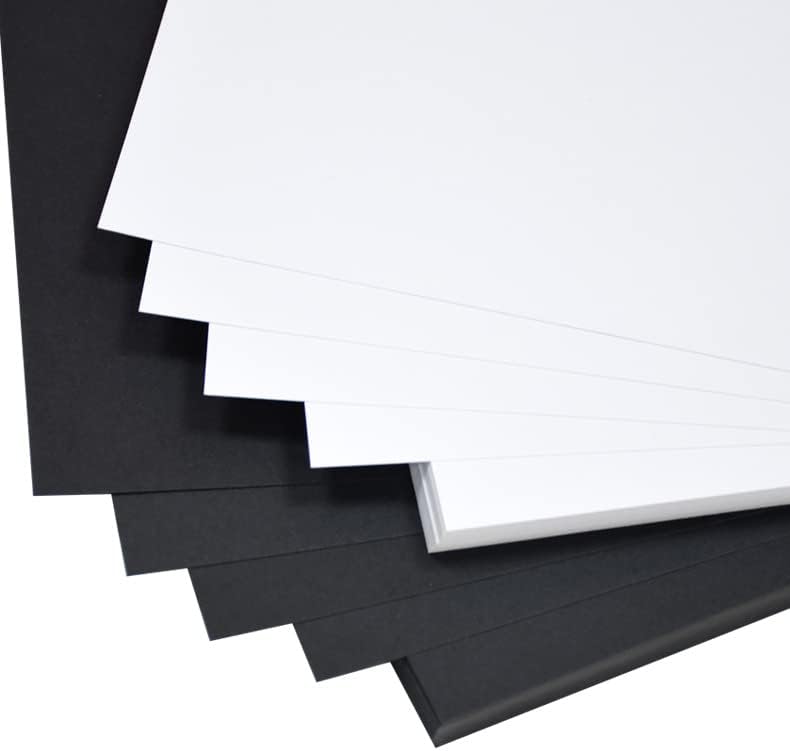 Бяло-черна Смесени картонена хартия, плътна хартиена корица за картички с тегло 92 кг / 250 гориво. 100 Листа 8.5 x 11 инча, Тежки Изделия за училища, Художествени Занаяти со