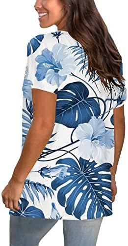 Vneck Блуза, Тениска за Жени Лято Есен 2023 Облекло Y2K Памук с Къс Ръкав Графична Ежедневни Риза PT PT