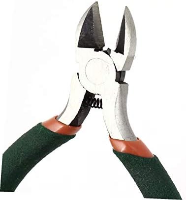 X-DREE Зелена ръкохватка с гумено покритие Диагонални Клещи, Ръчни инструменти, с 5 инчов (Herramienta de de alicates de corte diagonal de empuñadura de goma recubierta lateral de goma verde с дължина 5 см