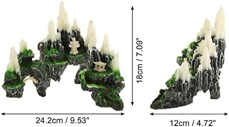 Планински Пейзаж за аквариум VOCOSTE, Изкуствен Воден камък за декориране на Терариум в Аквариума, Бял, Сив, Зелен, 7,09