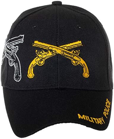 Официално Лицензирана Армията бейзболна шапка с бродерия на Военната полиция на САЩ, Регулируема Черна бейзболна шапка
