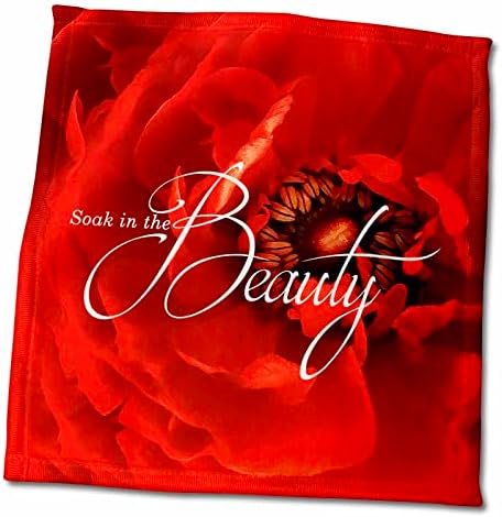 3. Положете ярко червени цветя, салфетки Bloom with Soak in the Beauty Книгопечатане - Towels (twl-214275-3)