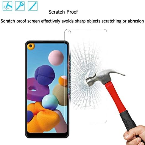 Защитно фолио за екрана Ailun Стъкло за Galaxy A21s, 3 опаковки, закалено стъкло за Samsung Galaxy A21s, 0,33 мм, ултра Прозрачен