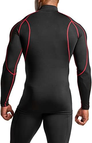 TSLA 1 или 3 Опаковки Мъжки Компрессионных Блузи UPF 50+ с Имитация дълги Ръкави, Спортна Риза За тренировки, Защита