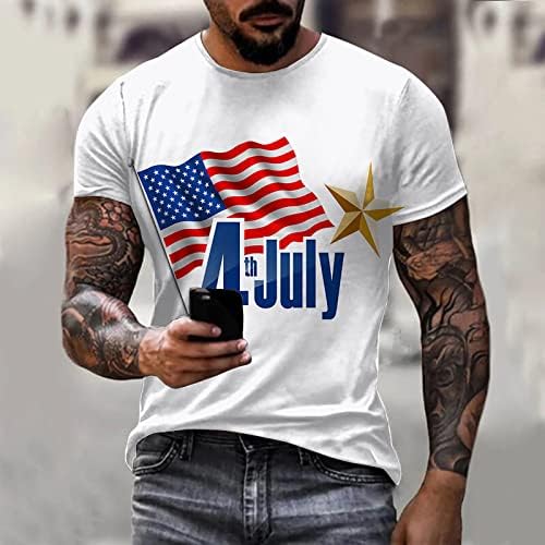 Тениска в Деня на Двойки, Мъжки Ризи с къс ръкав, Ежедневни Реколта Тениски на Деня на Независимостта, 3D Цифрови