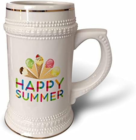 3. Добавете цветен текст Щастливо лято и корона от петте вкусни парченца лед. - чаша за стейна на 22 унция (stn-363980-1)