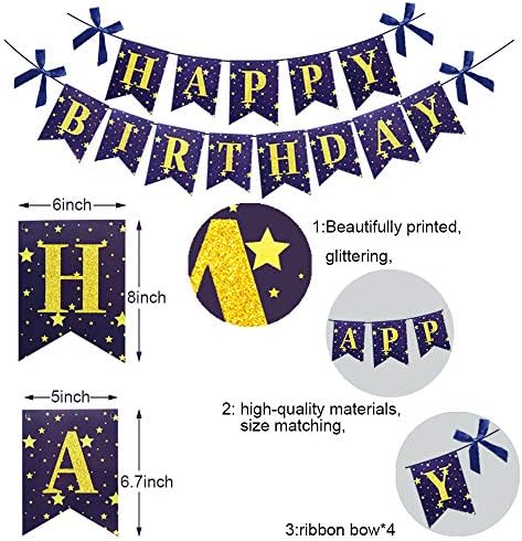 Украса за парти за 40-ия рожден ден yujiaonly-Банер честит Рожден Ден, Златни Въздушни балони с 40-ти номер,