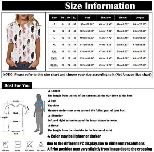 FQZWONG Дамски Летни Блузи С Къс ръкав 3/4, Тениски, За да излезете, Ризи, Модни начинът, по който Ежедневна