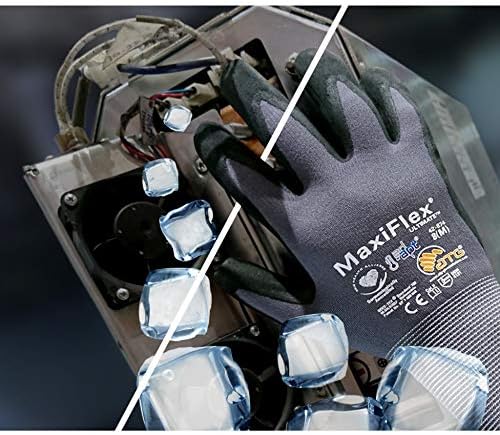 12 Чифта ръкавици MaxiFlex 34-874/Med Gloves Нитриловая микропена за улавяне на дланта и пръстите - Отлично сцепление и устойчивост