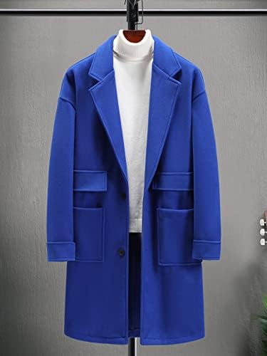 Якета OSHHO за жени и мъже, палто с яка-лацканом и два джоба, 1 бр. (Цвят: кралско синьо, Размер: Малък)