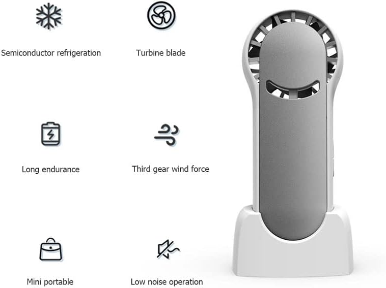 n/a Преносими ръчно фен Полупроводници Хладилен климатик USB Акумулаторна Мини Ръчен Вентилатор на Охладителя на въздуха На открито (Цвят: бял, размер: Един размер)